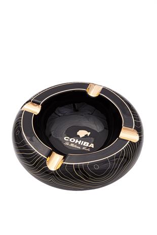 Cohiba Siyah İşlemeli Dörtlü Porselen Puro Küllüğü