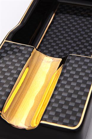 Parmida Karbon Desenli Siyah Tekli Porselen Puro Küllüğü