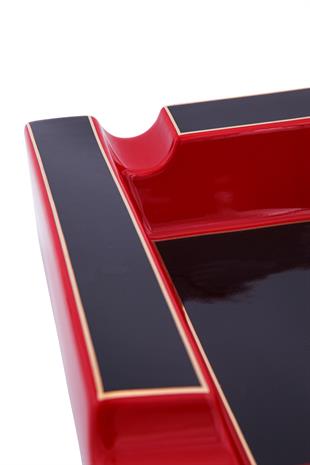 Parmida Kırmızı-Siyah Dörtlü Puro Küllüğü