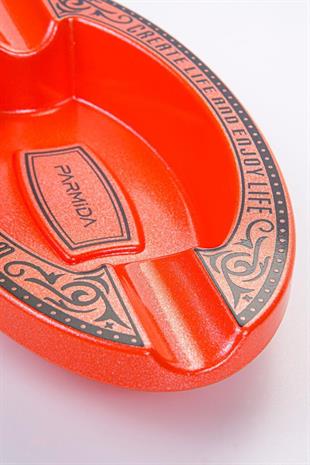 Parmida Turuncu İşlemeli İkili Puro Küllüğü