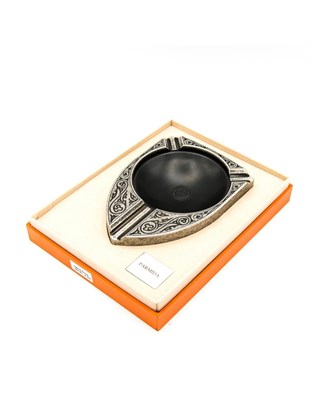 Parmida Üçlü Özel Dizayn Gümüş-Siyah Puro Küllüğü