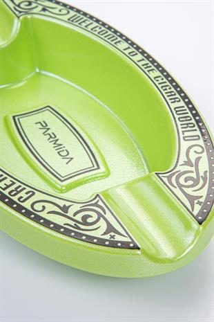 Parmida Yeşil İşlemeli İkili Puro Küllüğü