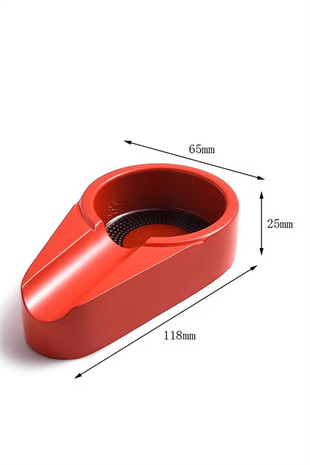 PQ Kırmızı Porselen Tekli Puro Küllüğü
