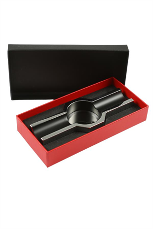 PQ Siyah-Gümüş Metal İkili Puro Küllüğü