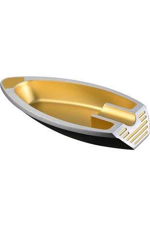 PQ Siyah Sarı Gümüş Şeritli Tekli Puro Küllüğü