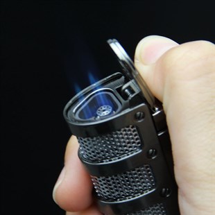 Cohiba 3 Torch Gunmetal Çakmak ve Kesici Set