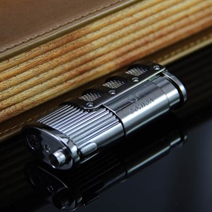 Cohiba 3 Torch Gunmetal Çakmak ve Kesici Set