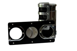 Cohiba 3 Torch Siyah Çakmak ve Kesici Set