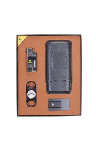 Cohiba Çakmak Kesici Kılıf Sehpa Dörtlü Puro Seti