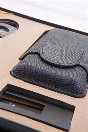 Cohiba Siyah Çakmak Kesici Kılıf Sehpa Dörtlü Puro Seti