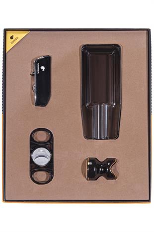 Cohiba Çakmak Kesici Küllük Sehpa Dörtlü Puro Seti