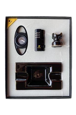 Cohiba Çakmak Kesici Küllük Sehpa Dörtlü Puro Seti