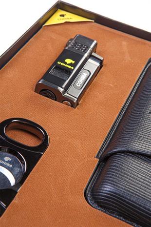 Cohiba Çakmak Kesici Kılıf Sehpa Dörtlü Puro Seti