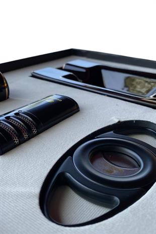 Cohiba Çakmak Kesici Küllük Sehpa Dörtlü Puro Seti