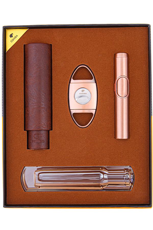 Cohiba Çakmak Kılıf Küllük Kesici Dörtlü Bronz Puro Seti