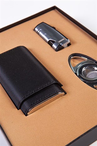 Cohiba Çakmak Kılıf Kesici Set