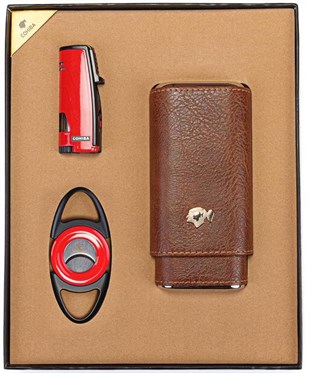 Cohiba Çakmak Kılıf Kesici Kırmızı Puro Seti