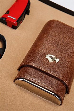 Cohiba Çakmak Kılıf Kesici Kırmızı Puro Seti