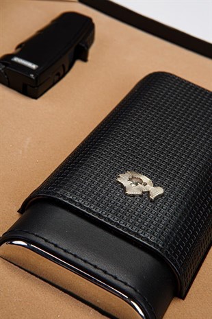 Cohiba Çakmak Kılıf Kesici Siyah Puro Seti