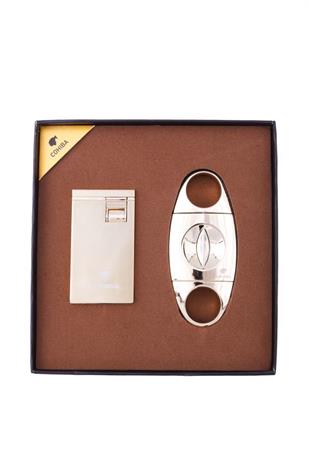 Cohiba Çift Torch Çakmak V Kesici İkili Gold Puro Seti