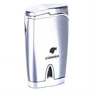 Cohiba Gümüş-Gunmetal Kesici Çakmak İkili Puro Seti