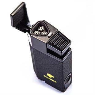 Cohiba Gümüş-Gunmetal İkili Çakmak Kesici Puro Set