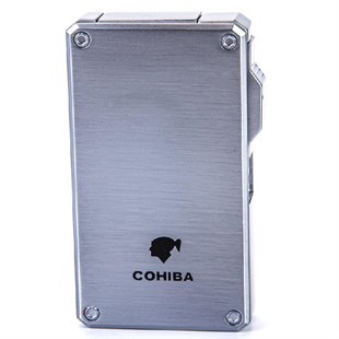 Cohiba Gümüş-Gunmetal İkili Çakmak Kesici Puro Set