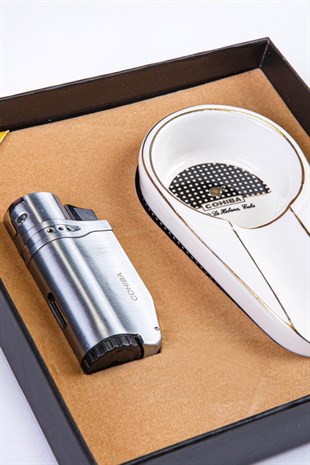 Cohiba İkili Çakmak Küllük Puro Seti