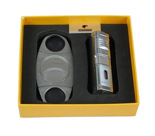 Cohiba Kesici Çakmak 2li Puro Seti