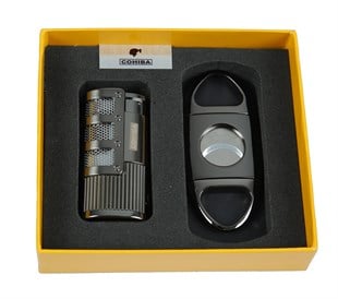Cohiba Kesici Çakmak 2li Puro Seti