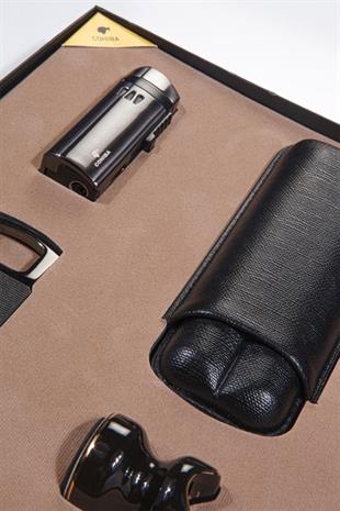 Cohiba Kılıf Çakmak Kesici Sehpa Dörtlü Puro Seti