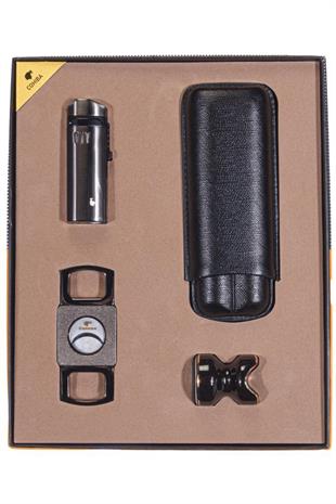 Cohiba Kılıf Çakmak Kesici Sehpa Dörtlü Puro Seti