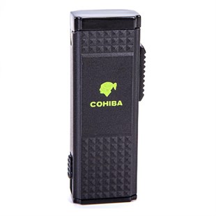 Cohiba Kılıf Çakmak Kesici Sehpa Dörtlü Siyah Puro Set