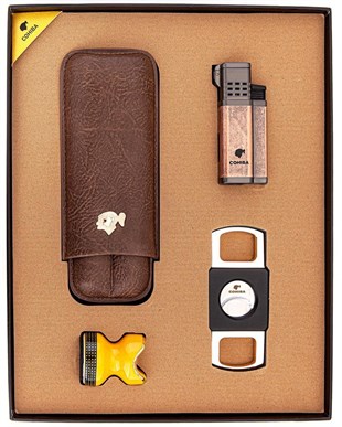 Cohiba Kılıf Çakmak Kesici Sehpa Dörtlü Puro Set