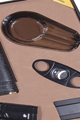 Cohiba Kılıf Küllük Kesici Çakmak Sehpa Beşli Puro Seti