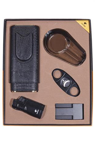Cohiba Kılıf Küllük Kesici Çakmak Sehpa Beşli Puro Seti
