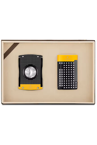 Cohiba Limitli Seri Kesici Çakmak İkili Sarı-Siyah Puro Seti