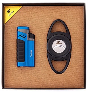 Cohiba Mavi-Siyah İkili Çakmak Kesici Puro Set