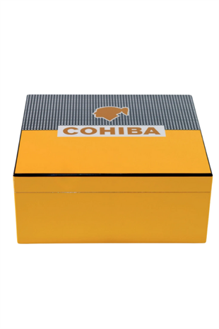 Cohiba Sarı-Karbon Desenli Puro Humidor Seti