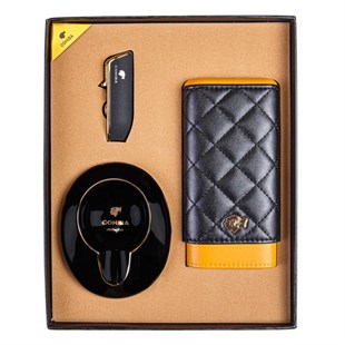 Cohiba Üçlü Küllük Kılıf Çakmak Puro Seti
