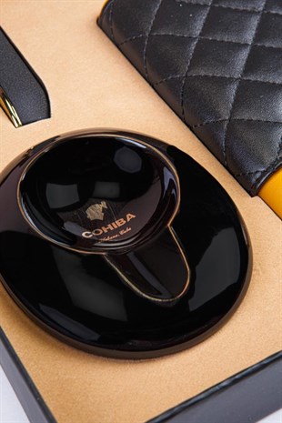 Cohiba Üçlü Küllük Kılıf Çakmak Puro Seti