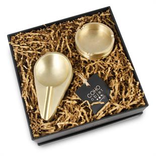 Coho Box Lux Döküm Pirinç İnce Puroluk & Küllük Seti
