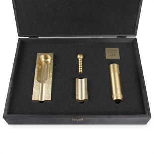 Coho Patron Limited Edition Dövme Aksesuarlı Pirinç Puro Seti