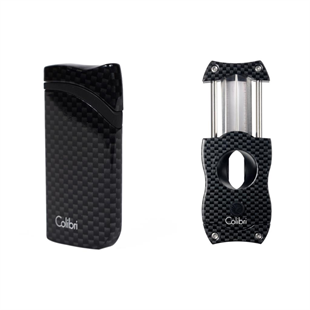 Colibri Siyah Karbon Desenli Çakmak Kesici Set