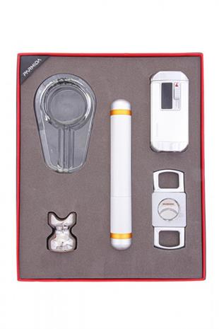 Parmida Çakmak Kesicili Küllük Tüp Sehpa Beşli Puro Seti