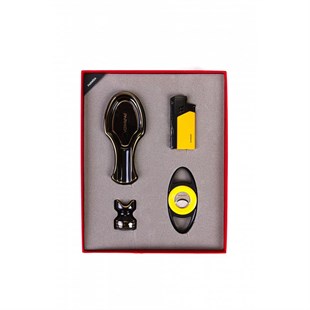 Parmida Çakmak Kesici Küllük Tutucu Dörtlü Puro Seti