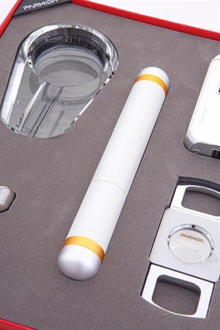 Parmida Çakmak Kesicili Küllük Tüp Sehpa Beşli Puro Seti