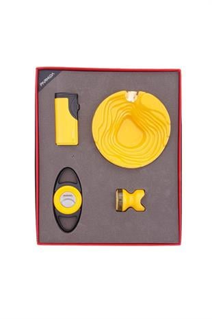 Parmida Çakmak Kesici Küllük Sehpa Dörtlü Puro Seti