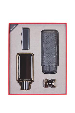 Parmida Gri Çakmak Kılıf Küllük Sehpa Dörtlü Puro Seti