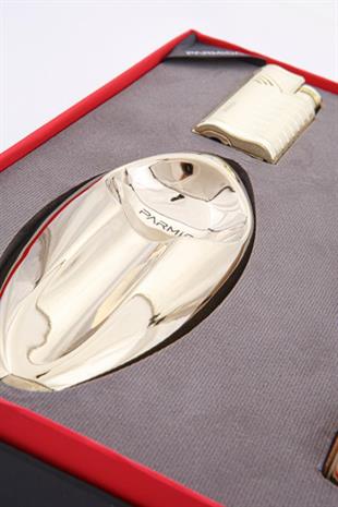 Parmida Gold Çakmak Kılıf Küllük Sehpa Dörtlü Puro Seti